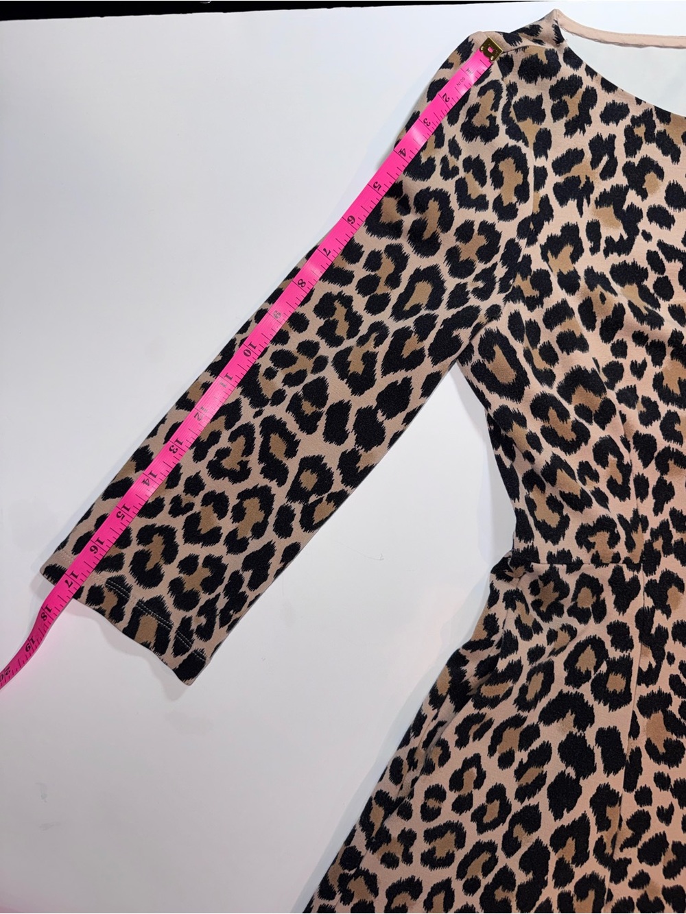kate spade Leopard Print Long-Sleeve Fit & Flare Dress with pockets size 4 - Picture 8 of 11